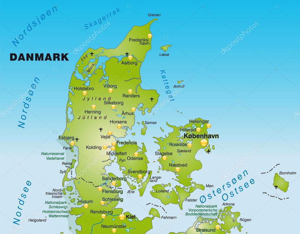 La carte de Danemark image vectorielle par artalis © Illustration #40917881