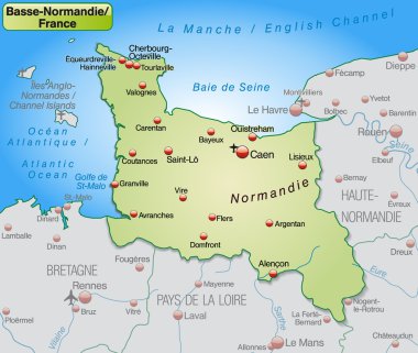 aşağı Normandiya Haritası