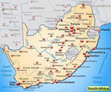 Güney Afrika haritası