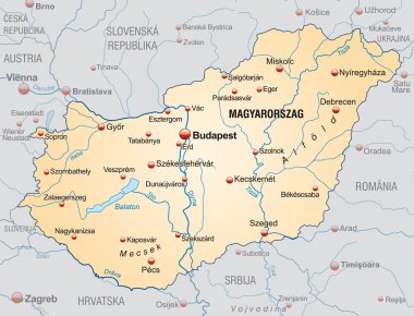 Map of Hungary clipart