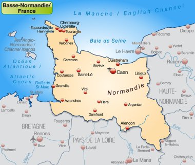 aşağı Normandiya Haritası