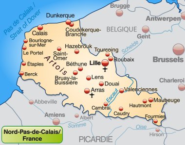 Map of North-pas-de-calais clipart