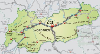 Map of tyrol clipart