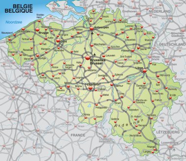 Map of Belgium clipart
