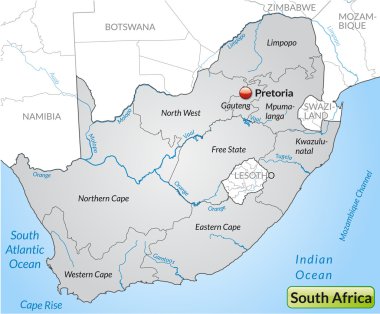 Map of south africa clipart