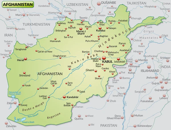Mapa Afganistanu — Wektor stockowy