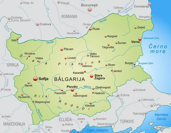 La carte de La Bulgarie — Image vectorielle