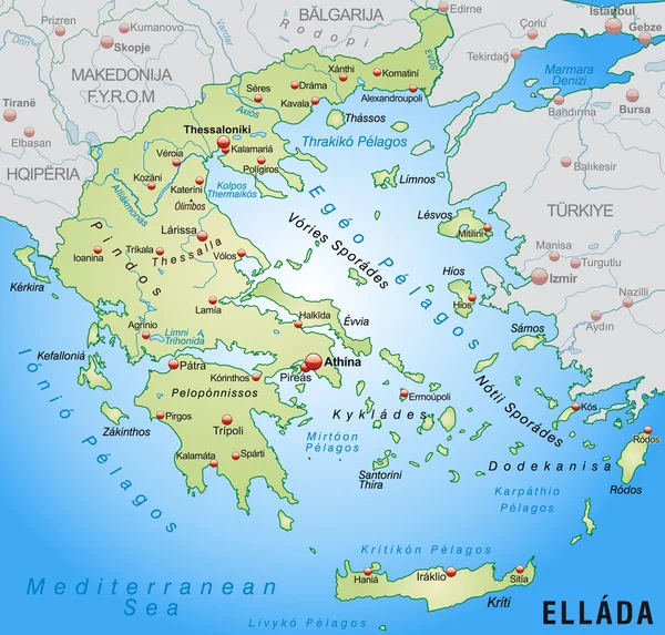 Карта Греції — стоковий вектор