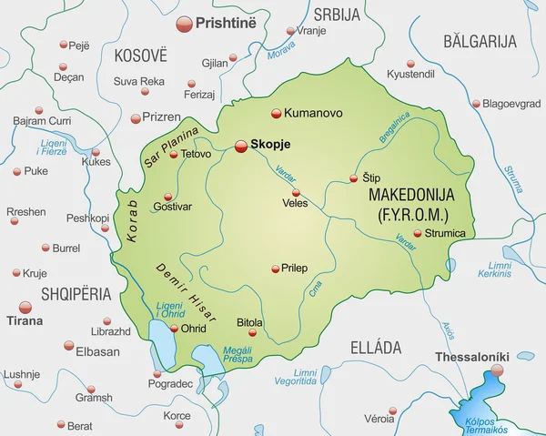 Karte von Mazedonien — Stockvektor