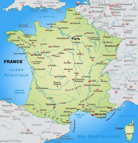 Carte de la France — Image vectorielle