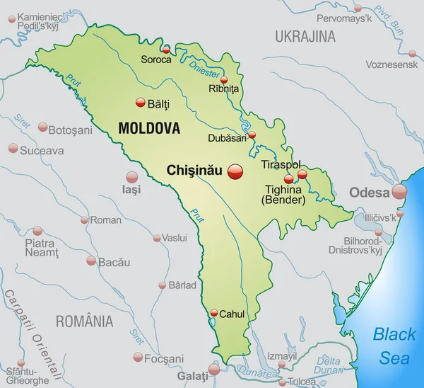 Mapa Moldávie — Stockový vektor