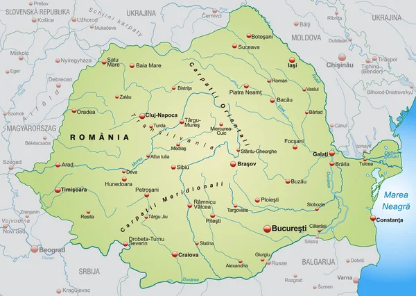 Mapa Rumunii — Wektor stockowy