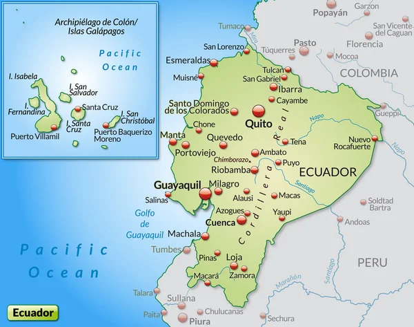 Ekvador Haritası — Stok Vektör