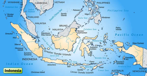 Χάρτης της Ινδονησίας — Διανυσματικό Αρχείο