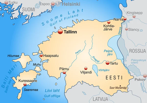 Mapa Estonska — Stockový vektor