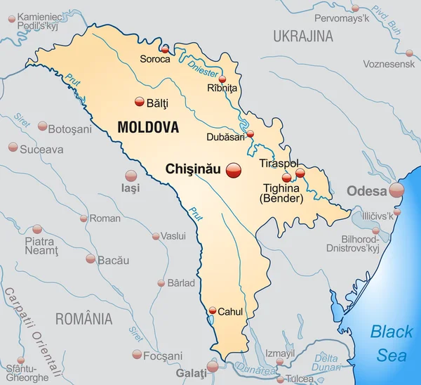 Mapa Moldávie — Stockový vektor