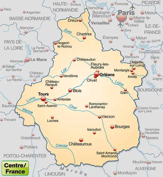 Carte du centre — Image vectorielle