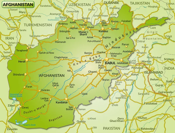 La mappa di Afghanistan — Vettoriale Stock