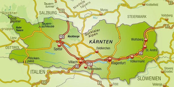 O mapa de kaernten —  Vetores de Stock
