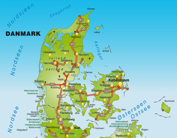 Map of Denmark