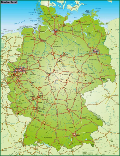 Mapa da Alemanha —  Vetores de Stock