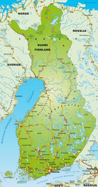 La carte de La Finlande — Image vectorielle