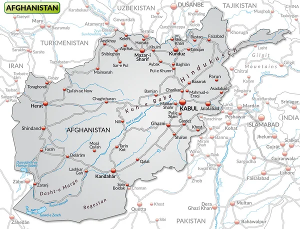 Map of Afghanistan — Stock Vector