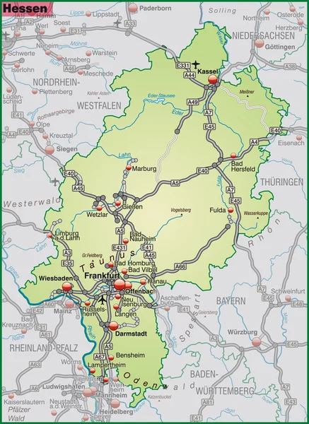 Mapa z Hesji — Wektor stockowy