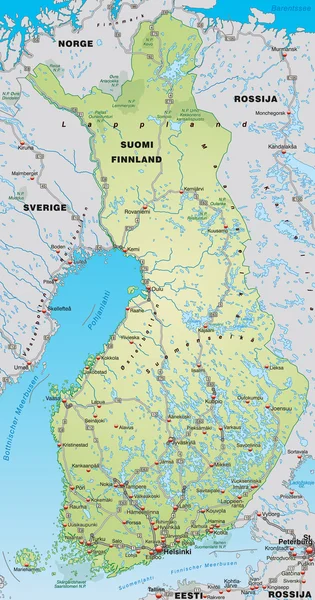 Mapa Finlandii — Wektor stockowy