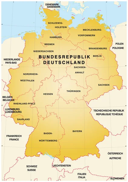 Carte de l'Allemagne — Image vectorielle