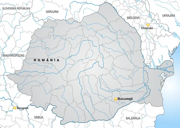 El mapa de Rumania — Archivo Imágenes Vectoriales