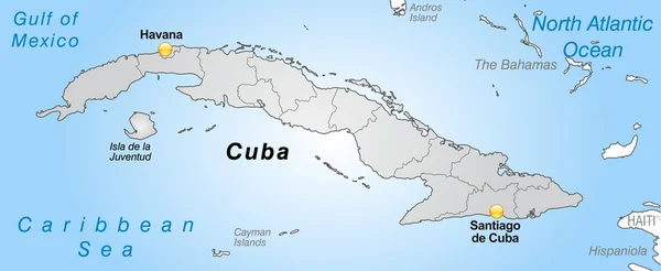 Map of Cuba — Stock Vector