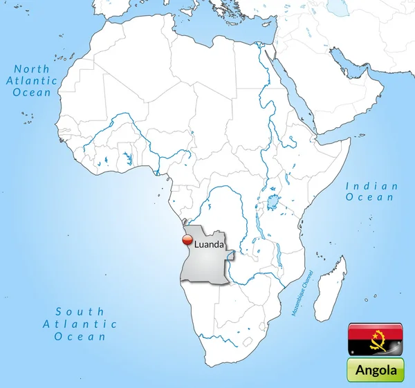 Mapa de angola — Archivo Imágenes Vectoriales