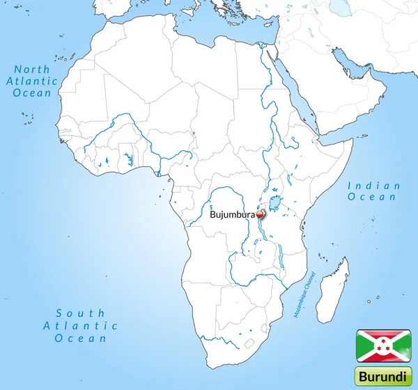 Mapa Burundi — Wektor stockowy