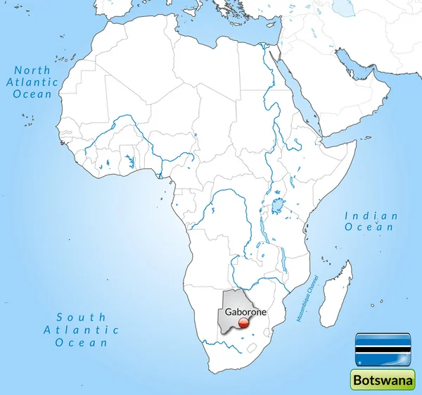 El mapa de Botswana — Vector de stock