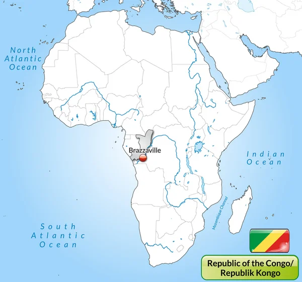 Mapa Republiki Konga — Wektor stockowy