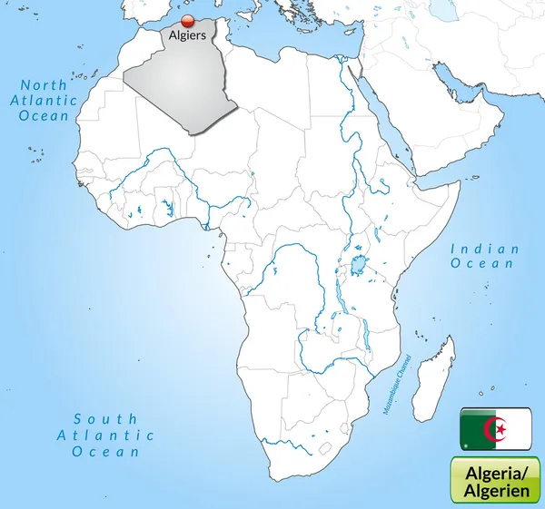 阿尔及利亚的地图 — 图库矢量图片