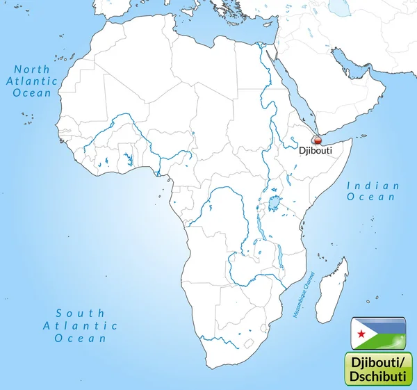 El mapa de Djibouti — Vector de stock
