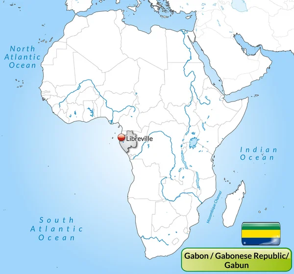 La mappa di gabon — Vettoriale Stock