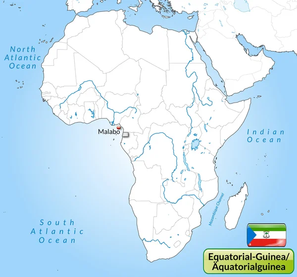 Mapa Gwinea Równikowa — Wektor stockowy