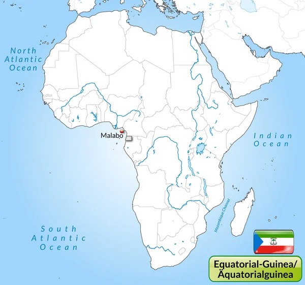 Mapa de Guinea Ecuatorial — Vector de stock