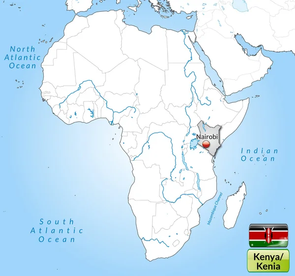 Mapa Keni — Stockový vektor