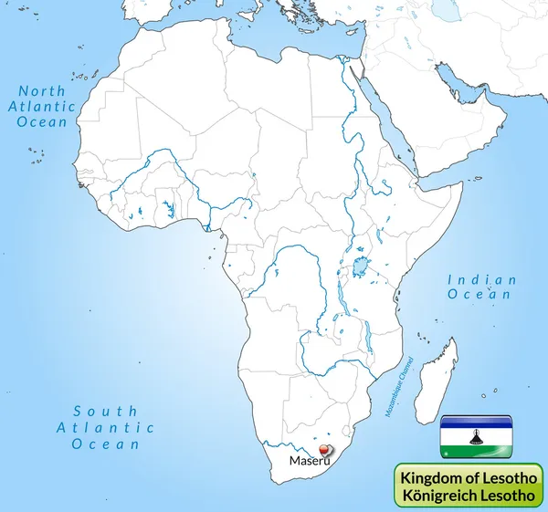 Mapa lesotho — Wektor stockowy