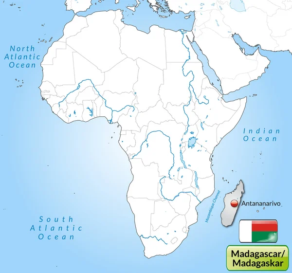 Mapa z Madagaskaru — Stockový vektor