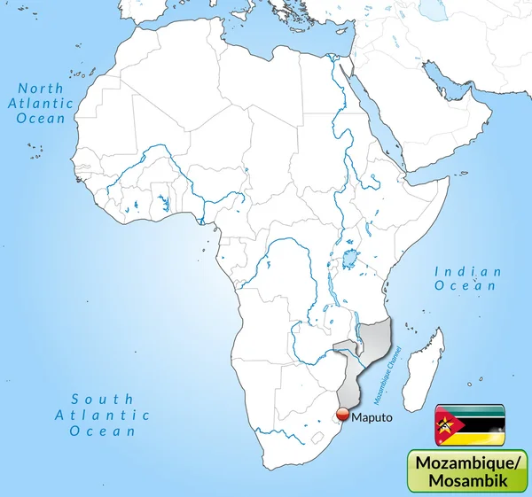 Mapa Mozambiku — Wektor stockowy