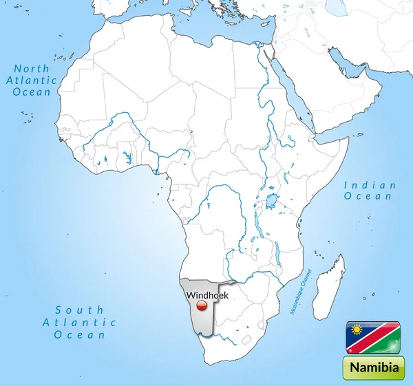 La mappa di Namibia — Vettoriale Stock