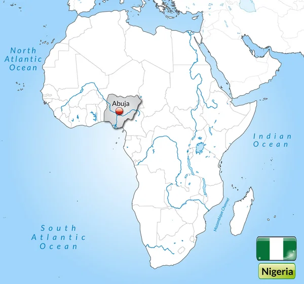 Mapa online de Nigeria — Vector de stock