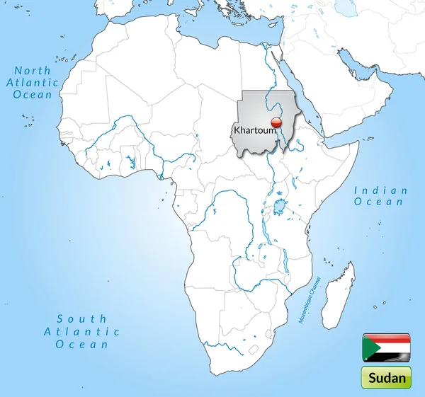 Sudan Haritası — Stok Vektör