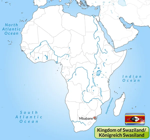 Kaart van swaziland — Stockvector