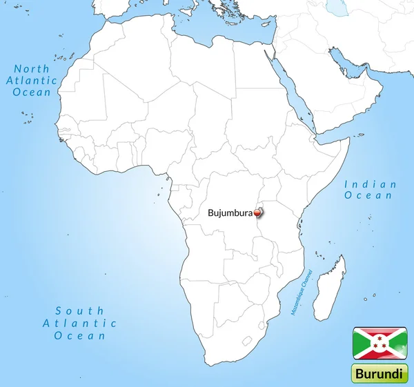 La mappa di Burundi — Vettoriale Stock